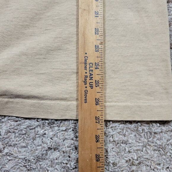 Vintage American Flag T Shirt Mens Large Beige Short Sleeve Button Alore Read* - Picture 7 of 11